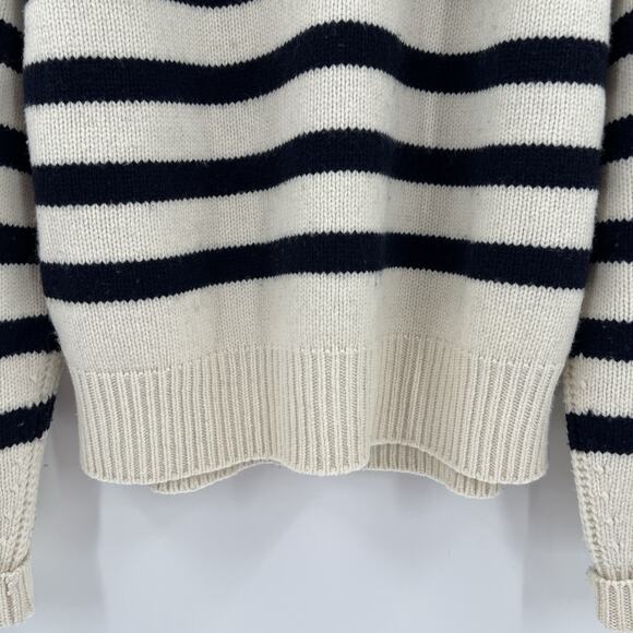Ba&sh Palo Cream Black Striped 100% Wool Pullover Sweater Women’s Size Medium - Picture 5 of 11